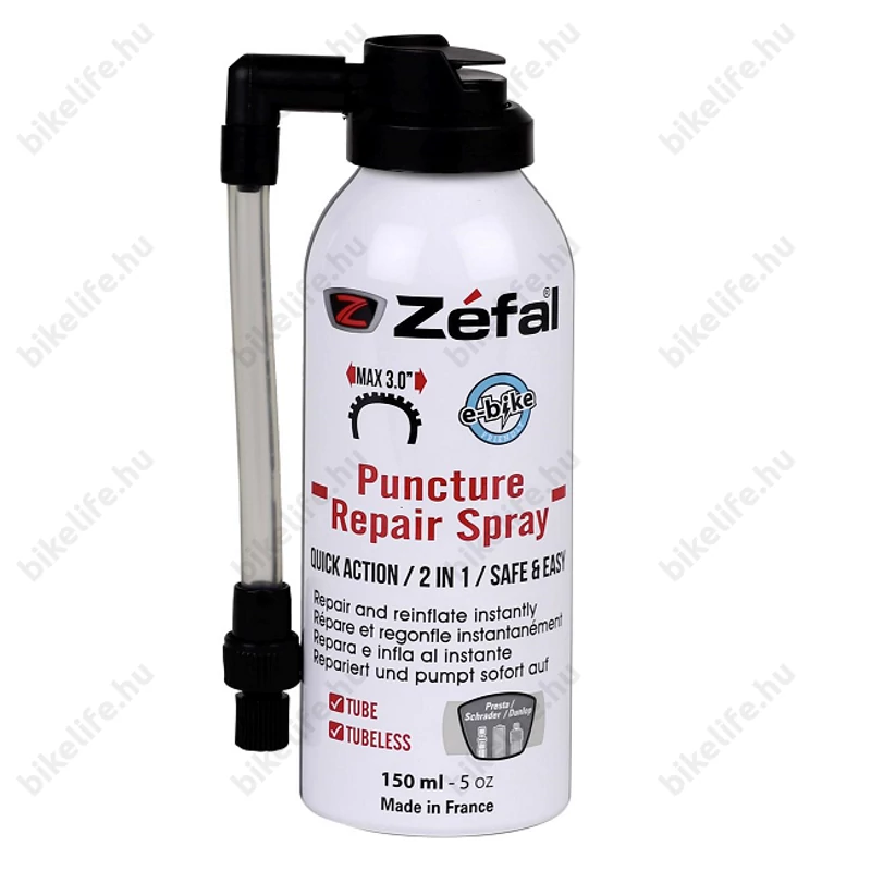 Zefal defektjavító spray ami tömít és pumpál - tömlős és tubeless rendszerekhez minden szeleptípushoz 150ml