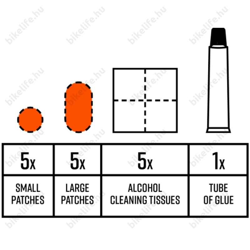 Gumiragasztó készlet Tubolito 5 kicsi+5 nagy folt, ragasztó