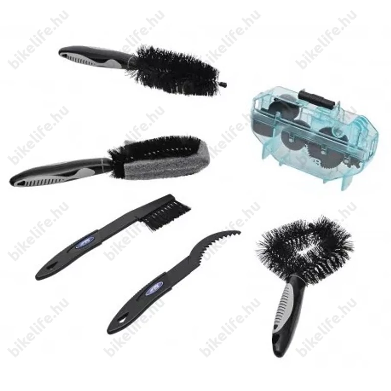 KTM-SuperB ápoló készlet 4 kefével, racsnitisztítóval és láncmosóval