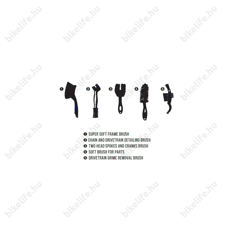 Joe's No Flat kerékpártisztító szett 5db-os prémium kefe készlet