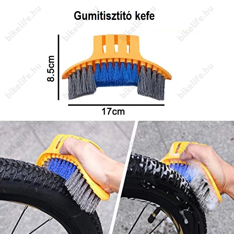 Ridepositive Shiny 7 részes kefe készlet kerékpárok ápolásához tisztításához