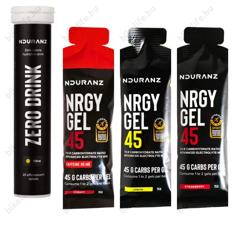Nduranz 10 km-es futócsomag 20 db pezsgőtablettával és 3 db zselével