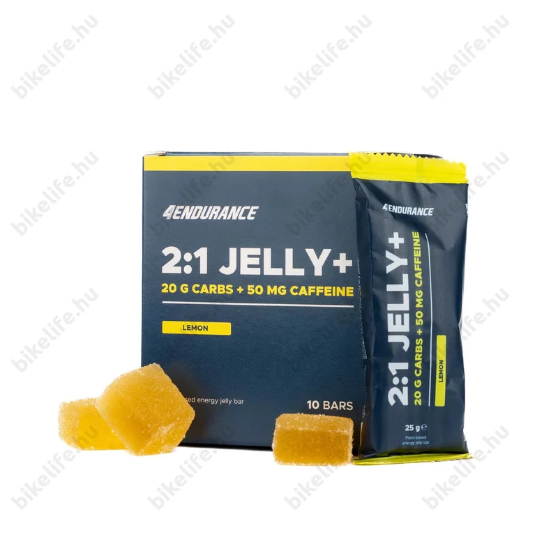 4Energy Jelly+ Bar citromos zselészelet 50mg koffeinnel és kétféle szénhidráttal 25 gramm