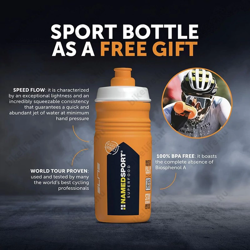 Namedsport HydraFit hipotóniás elektrolit italpor vérnarancs ízesítéssel 400g 20 adaghoz elegendő Elite kulaccsal