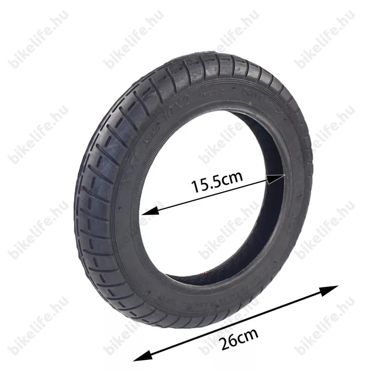 E-roller külsőgumi tömlővel 10x2-6,1 (155-50 vagy 50x155) egyenes 20mm-es AV szeleppel Xiaomi rollerekhez