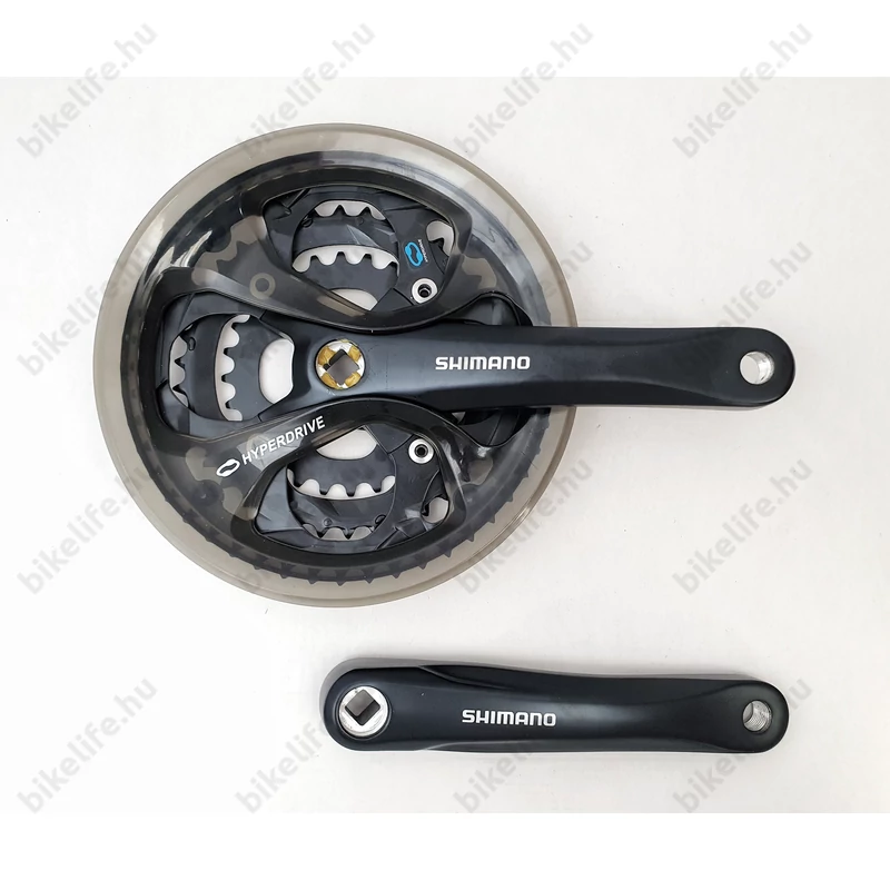 Shimano Acera FC-M361 trekking/cross hajtómű 48/38/28-es fogszám, négy.kúp, 175mm-es, láncvédős, fek