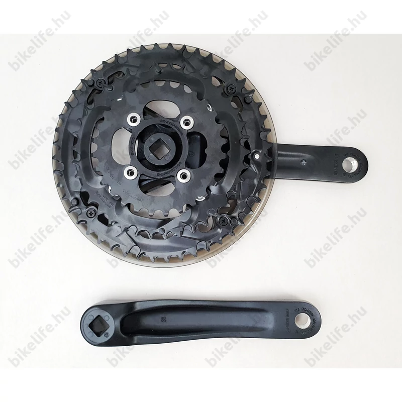 Shimano Acera FC-M361 trekking/cross hajtómű 48/38/28-es fogszám, négy.kúp, 175mm-es, láncvédős, fek