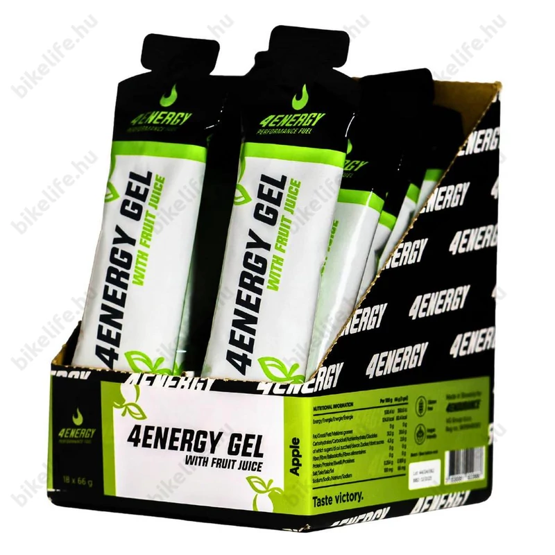 4Energy energia zselé sóval és nátriummal villámgyors felszívódással alma ízű 50 ml
