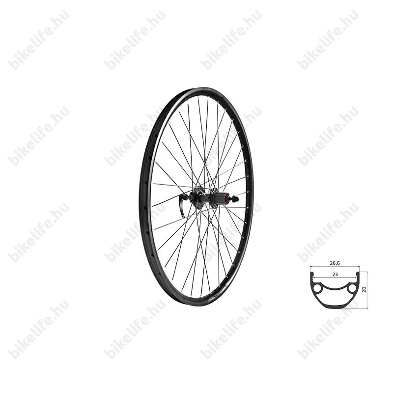 Kellys KLS Draft DSC 23 28-as duplafalú hátsó kerék 8/9/10/11 fokozatú tárcsafékes kazettás aggyal 622 mm