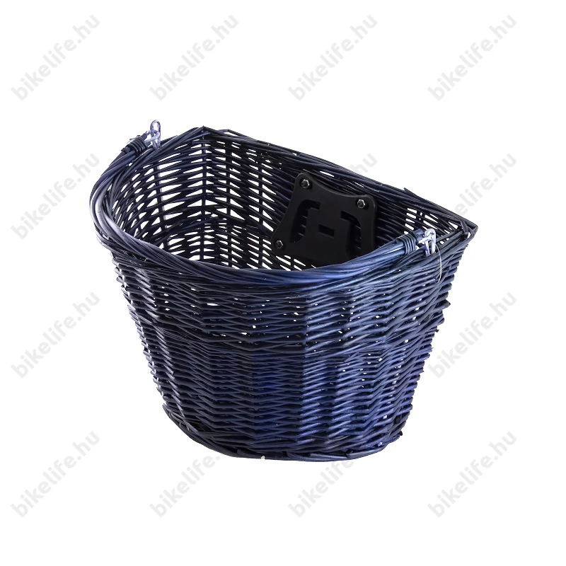 Ridepositive Natural sötétkék rattan kerékpáros első kosár gyorsrögzítővel