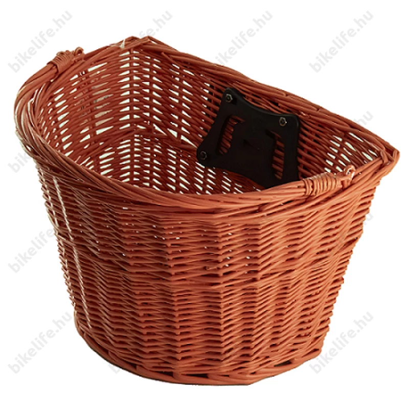 Ridepositive Natural piros rattan kerékpáros első kosár gyorsrögzítővel