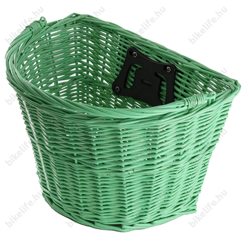 Ridepositive Natural mentazöld rattan kerékpáros első kosár gyorsrögzítővel