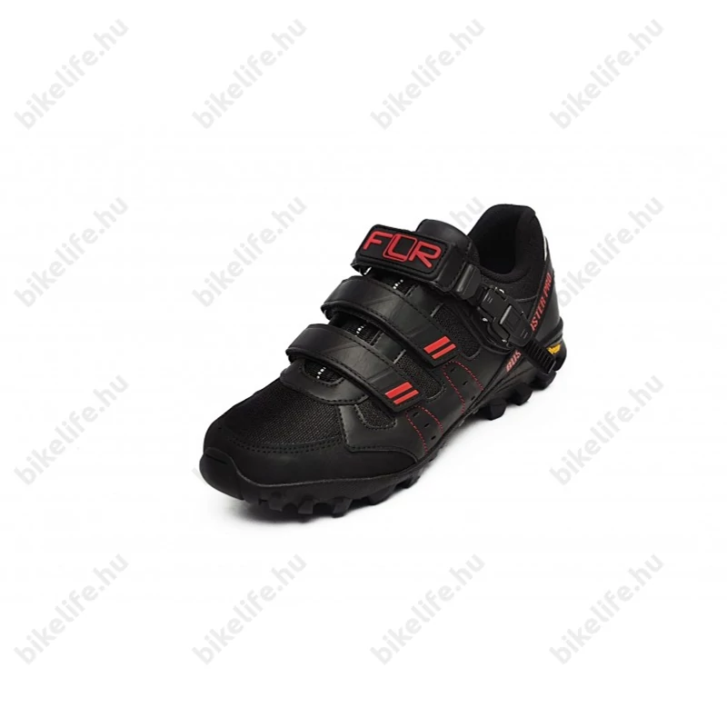 FLR Bushmaster PRO MTB cipő, csatos rögzítés, vibran talp, 46-os méret fekete/piros