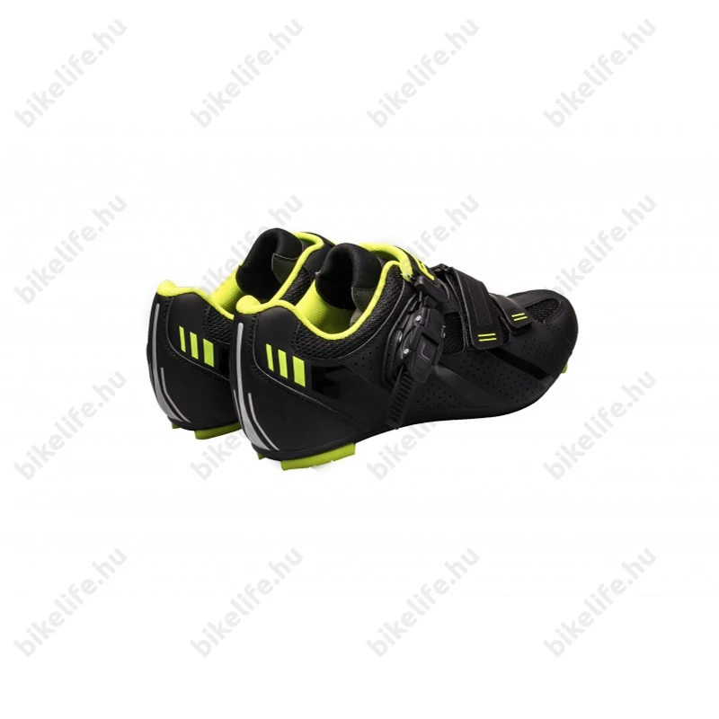 FLR Pro Road F-15 országúti cipő, csatos, fekete/neon, 47-es méret