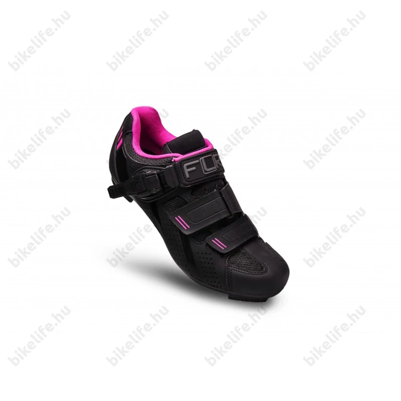 FLR Pro Road F-15 országúti cipő, csatos, fekete/pink, 38-as méret