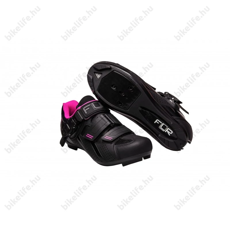 FLR Pro Road F-15 országúti cipő, csatos, fekete/pink, 38-as méret