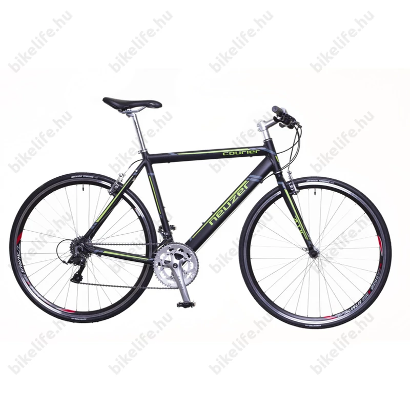 Neuzer Courier DT fitness kerékpár 16 fokozatú Shimano Claris váltó, fekete/zöld-szürke, 54cm