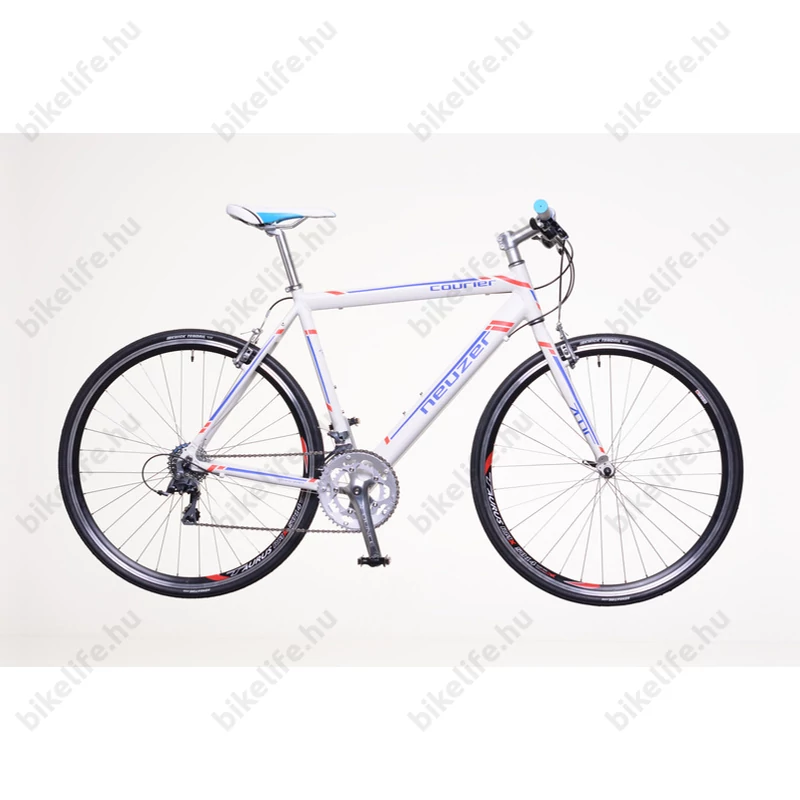 Neuzer Courier DT fitness kerékpár 16 fokozatú Shimano Claris váltó, fehér/kék-piros, 54cm