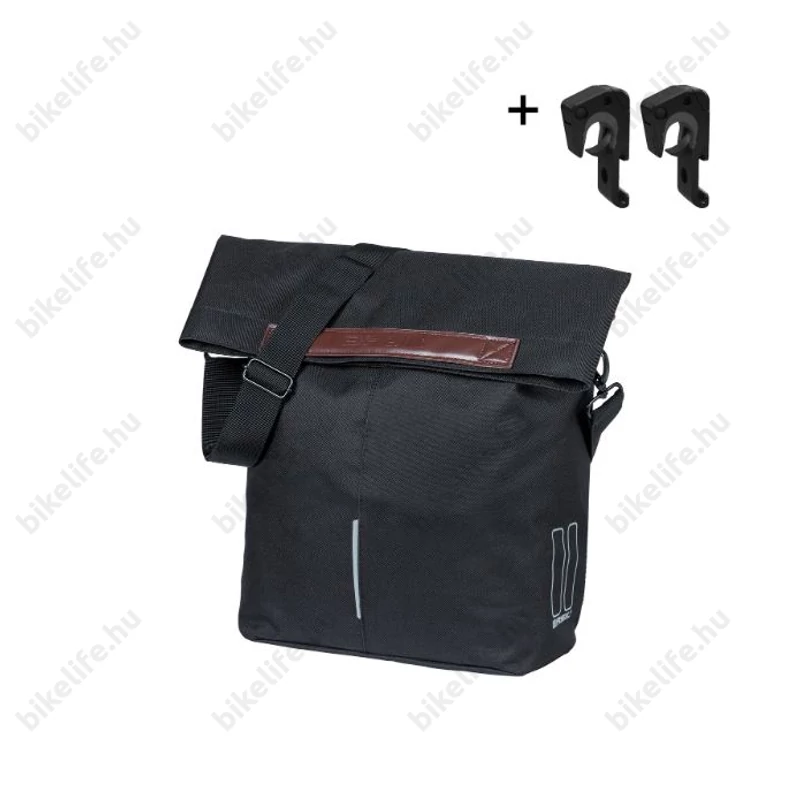 Basil City Shopper csomagtartóra szerelhető táska 1 részes 16l, akasztható-biztosítható mik hooks, fekete
