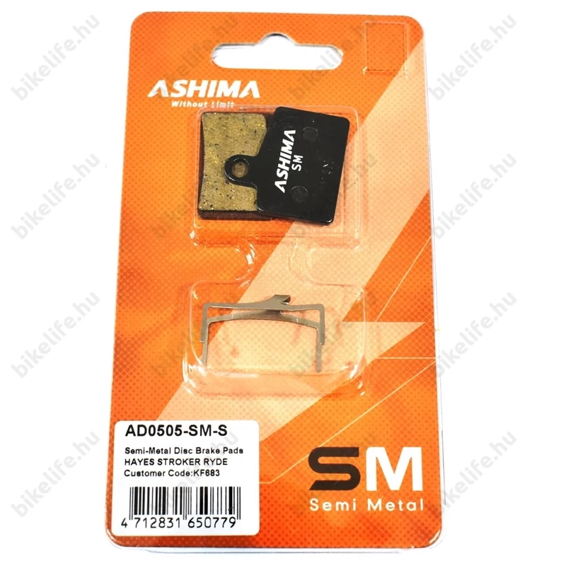 Ashima AD0505 félfémes tTárcsafékbetét Hayes Stroker Ryde és Dyno hidraulikus fékekhez