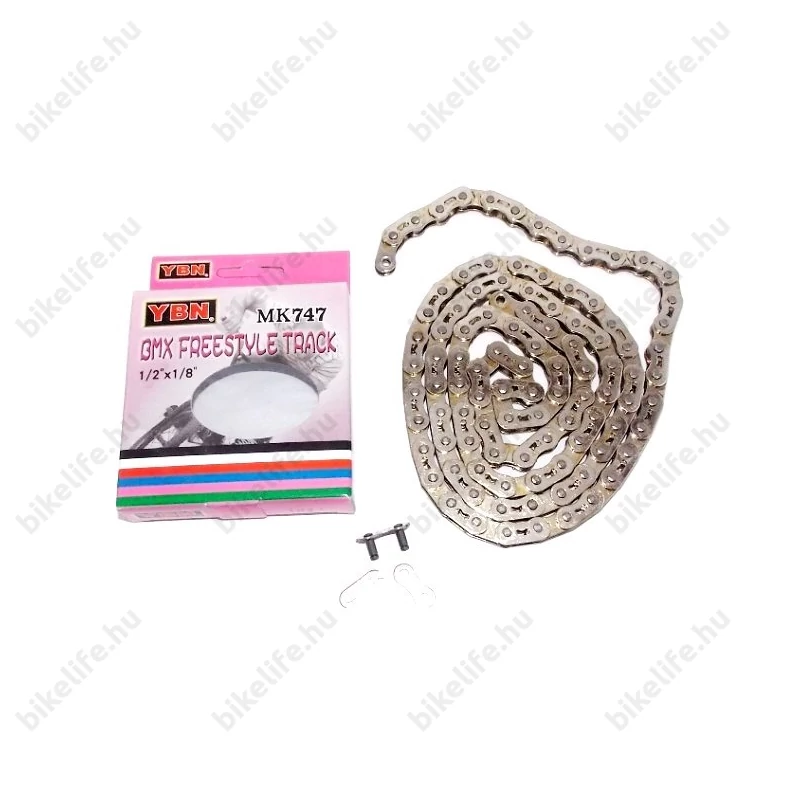 YBN BMX lánc ezüst színű 116 tagú 1/2x1/8