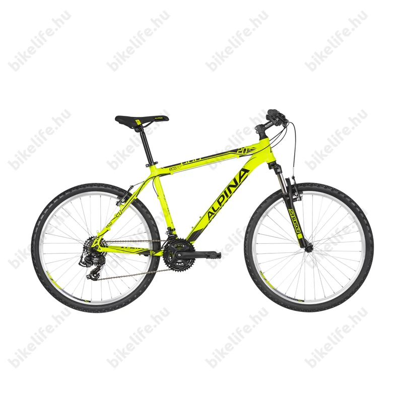Alpina Eco M20 Neon-Lime férfi MTB kerékpár 21 fok. TY500 váltó, alumínum váz, teleszkóp, 15,5