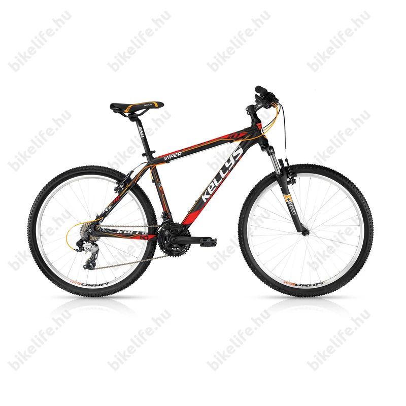 Kellys Viper 10 2016 MTB kerékpár, 21sebességes Shimano TX800 váltó, Black Fire, 21,5