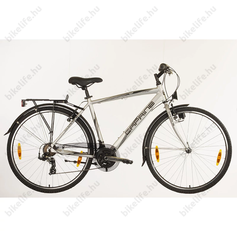 Caprine Tour férfi trekking kerékpár Shimano Revoshift markolatváltó/TX75 váltó, mattezüst/mattfekete 18