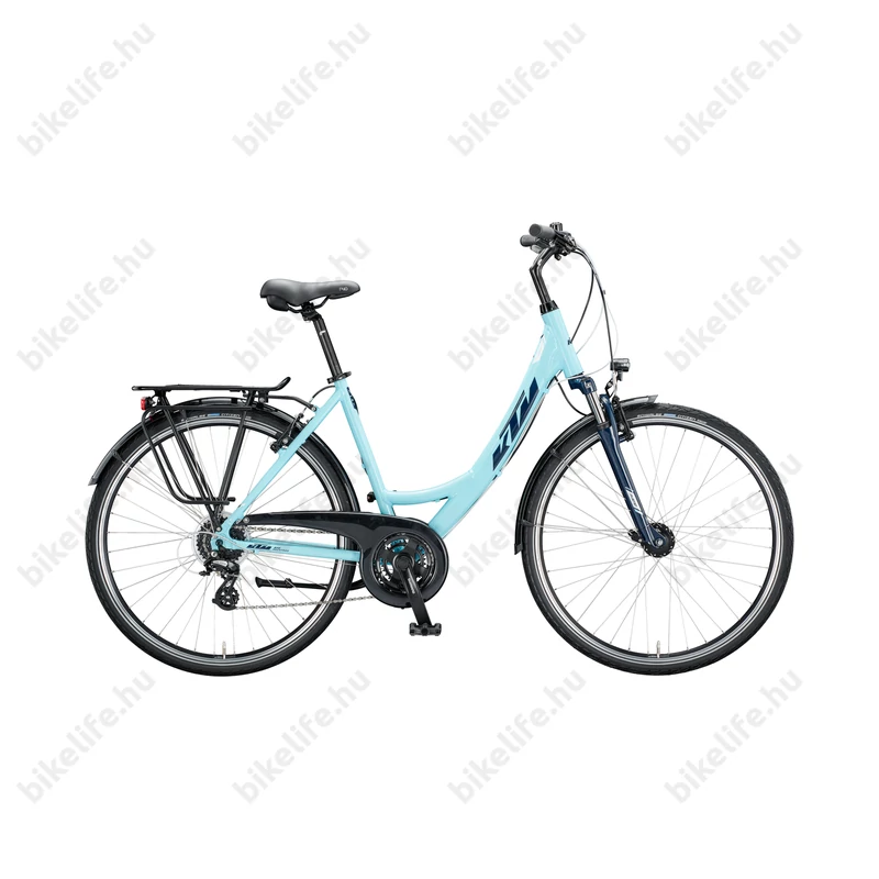 KTM Life Joy női trekking kerékpár 24sebességes Shimano Altus váltó, monovázas, aqua 51cm