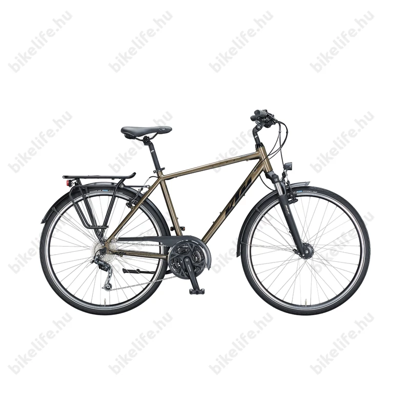 KTM Life Time férfi trekking kerékpár 27 fokozatú Deore váltó, metál tölgy barna, 46cm