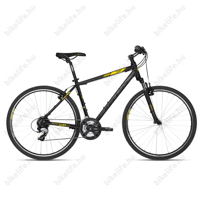 Kellys Cliff 30 2018 cross kerékpár 24 fokozatú EF51/TX800 váltó, V-fék, Black/Yellow 17