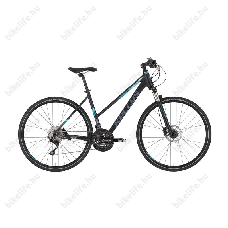 Kellys Pheebe 90 női cross kerékpár 30 fokozatú Deore XT váltó, Shimano tárcsafék, Suntour levegős teleszkóp, M/19