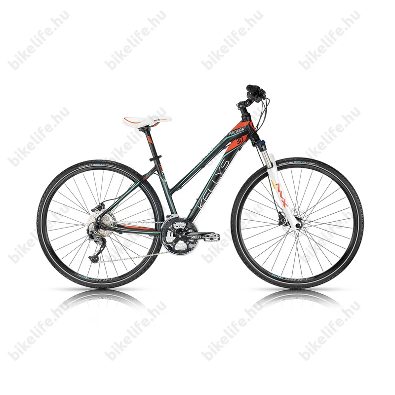 Kellys Phutura 30 2016 női cross kerékpár 27sebességes Alivio váltó, Shimano hidr. tárcsa, black 17