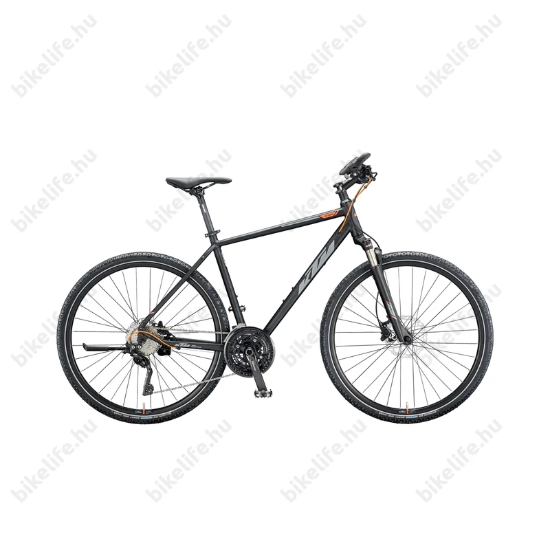 KTM Life Action férfi cross kerékpár 30 fokozatú Shimano DeoreXT váltó, mattfekete/titánszürke 56cm