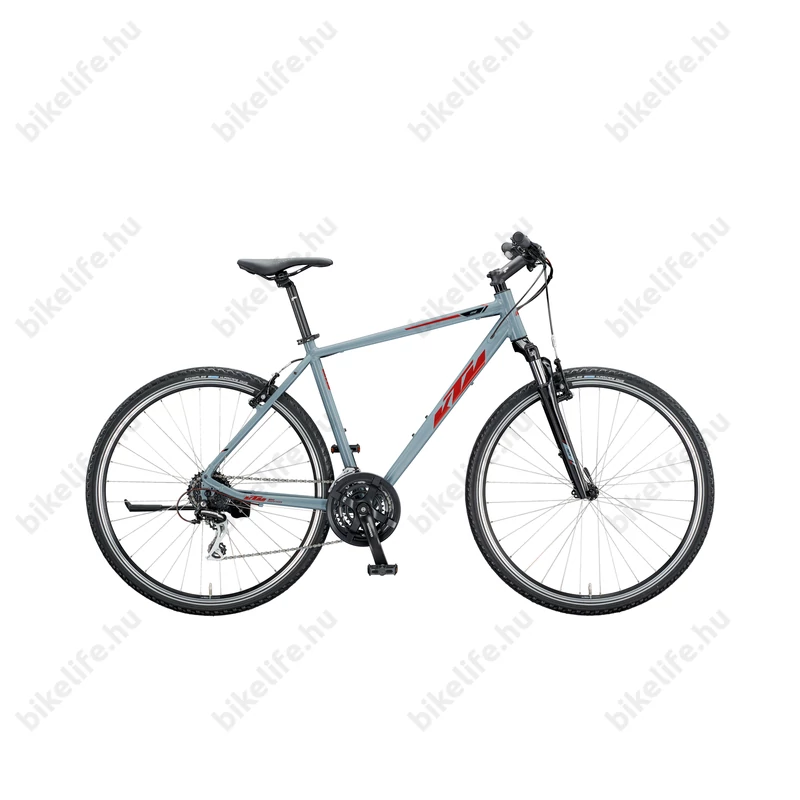KTM Life One férfi cross kerékpár 24seb. Acera váltó, V-fék, szürke (piros/fekete), 46cm