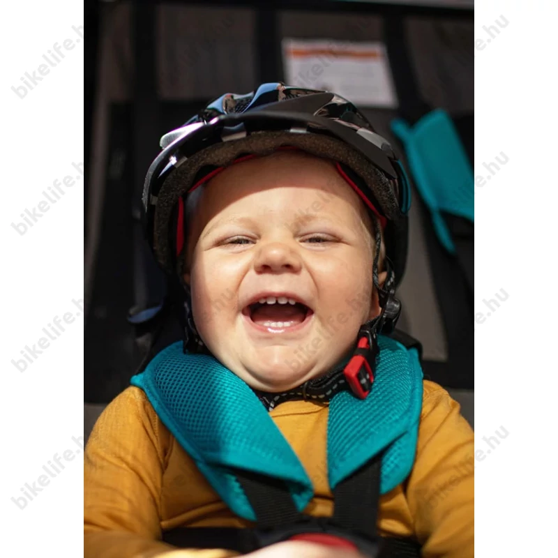 Hamax Traveller gyermek szállító utánfutó, 2gyermeknek, 47kg terh., időjárás álló boritás, kék/szürke