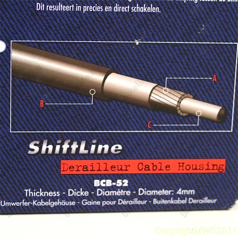 BBB BCB-52 ShiftLine váltóbowdenház, SP(hosszanti szál elhelyezkedés), átmérő:4mm, fekete