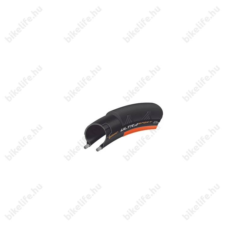 Continental Ultra Sport II 25-622 mm országúti köpeny fekete, narancs oldalfalú, összehajtható, 8,5BAR/120PSI