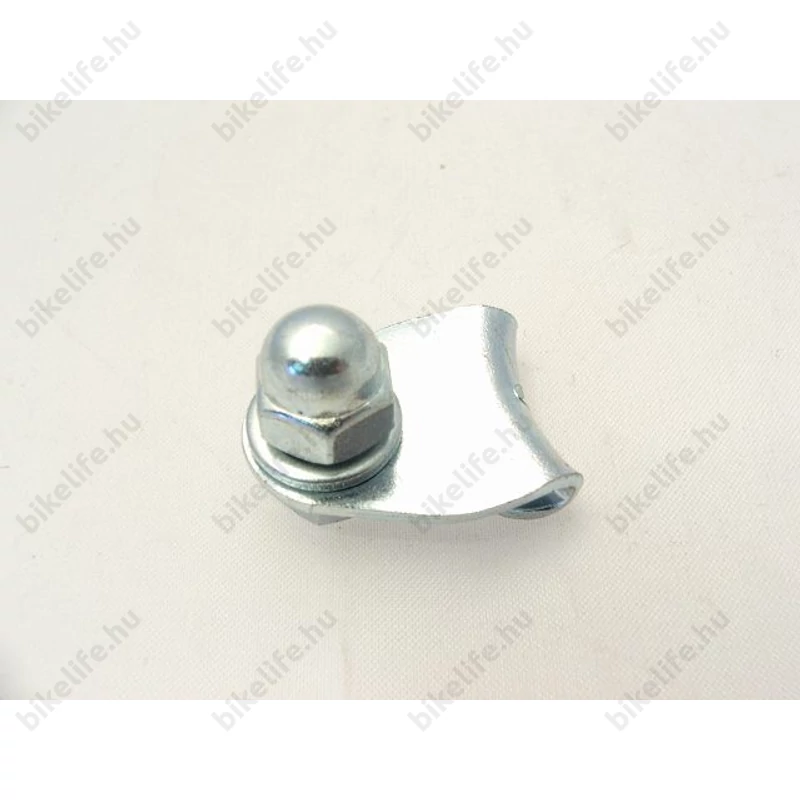 Fékalkatrész fékhúzó háromszög lemezből, 6mm-es csavarral