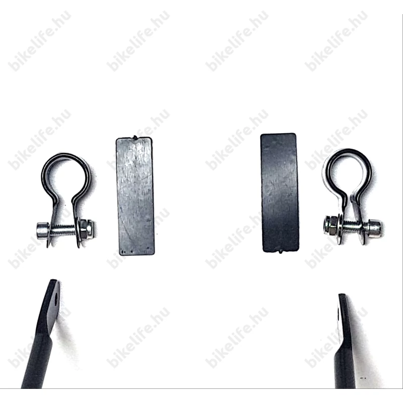 Tartozék gumírozott bilincsek + további gumilapkák, ha vékony csőre szerelnénk