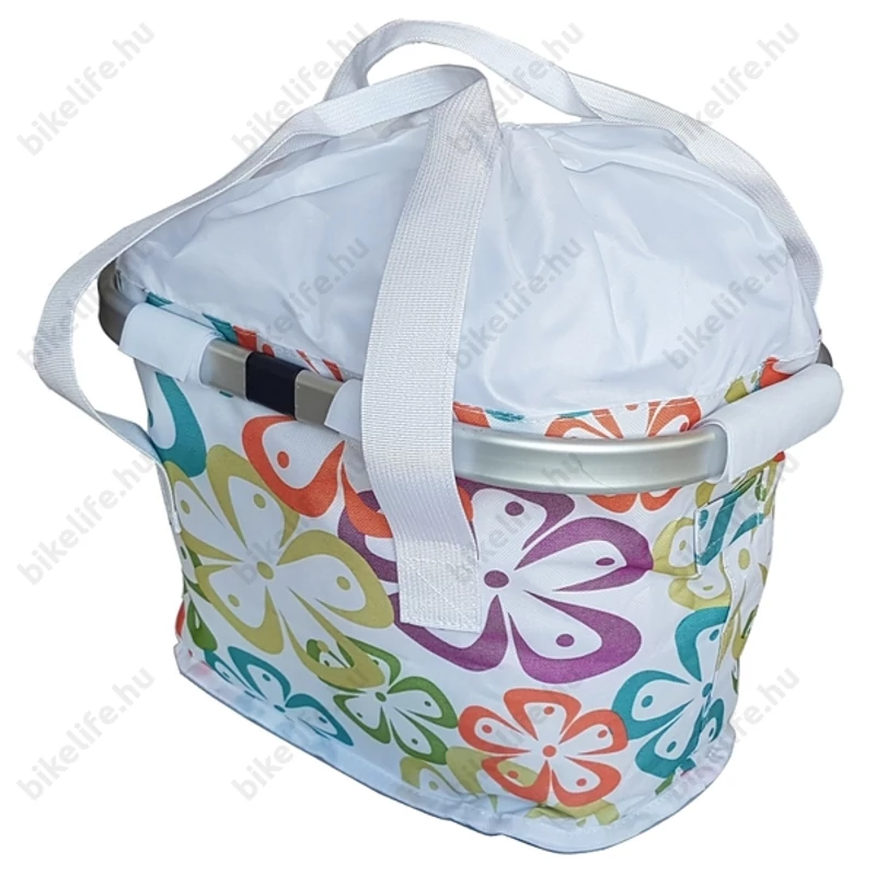 Pretty kerékpár kosár gyorsrögzítős 4 kg-ig terhelhető virágos-pöttyös