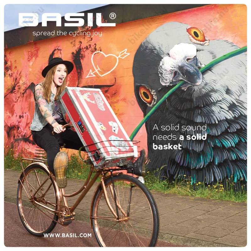 Basil Bold KF első kosár acél, sűrűszövésű, KlickFix kompatibilis, kormány adapterrel