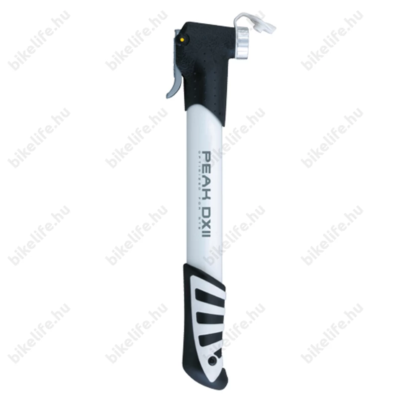 Pumpa mini Topeak Micro Peak DX II 6bar nyomás, SmartHead intelligens fej, alu test, fehér