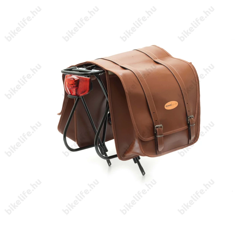 BoninBike Lusso csomagtartótáska műbőrből két részes 2x12 liter barna színű