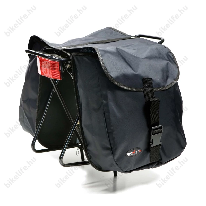 Boninbike túratáska csomagtartóra 2 részes, 2x10L kapacitás, fekete