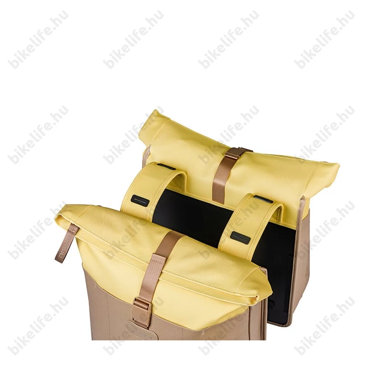Basil Vive Double Pannier csomagtartóra szerelhető MIK táska 2 részes 35 l, homokszínű/sárga