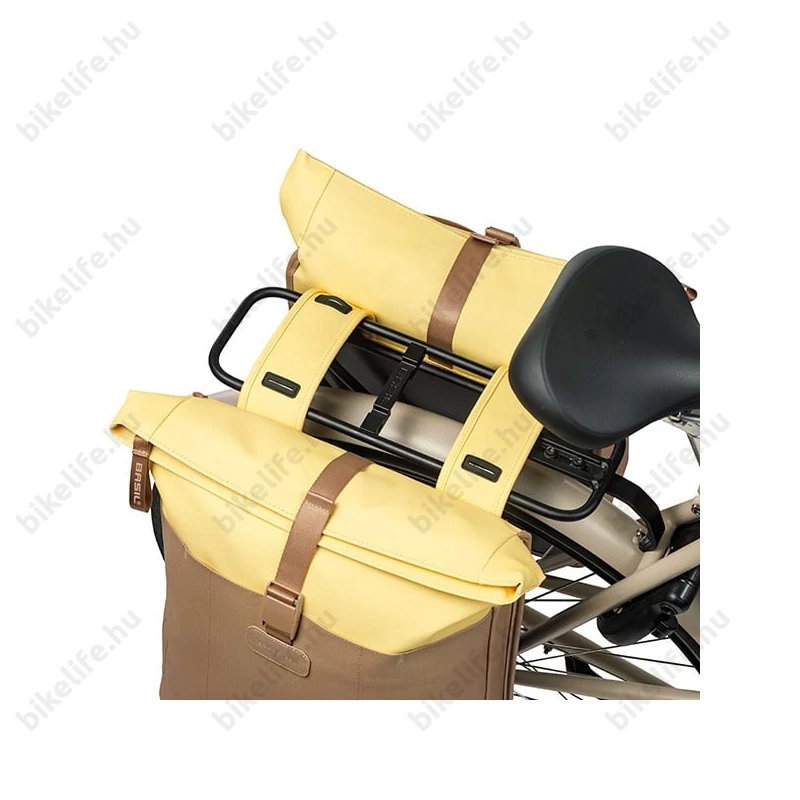 Basil Vive Double Pannier csomagtartóra szerelhető MIK táska 2 részes 35 l, homokszínű/sárga
