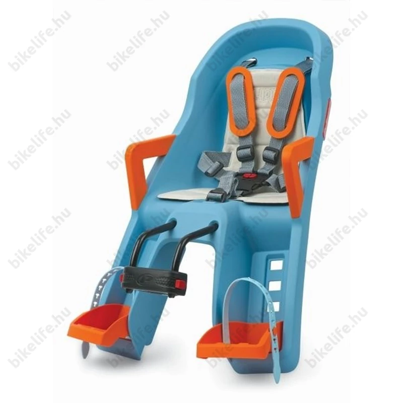 Polisport Guppy Mini gyerekülés homlokcsőre 9-15kg kék/narancs