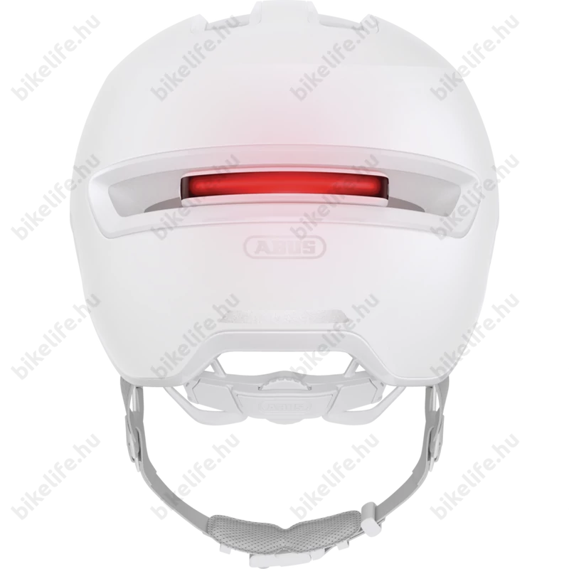 Abus HUD-Y felnőtt városi bukósisak In-Mold, mágneses hátsó lámpa, pure white M (54-58cm)