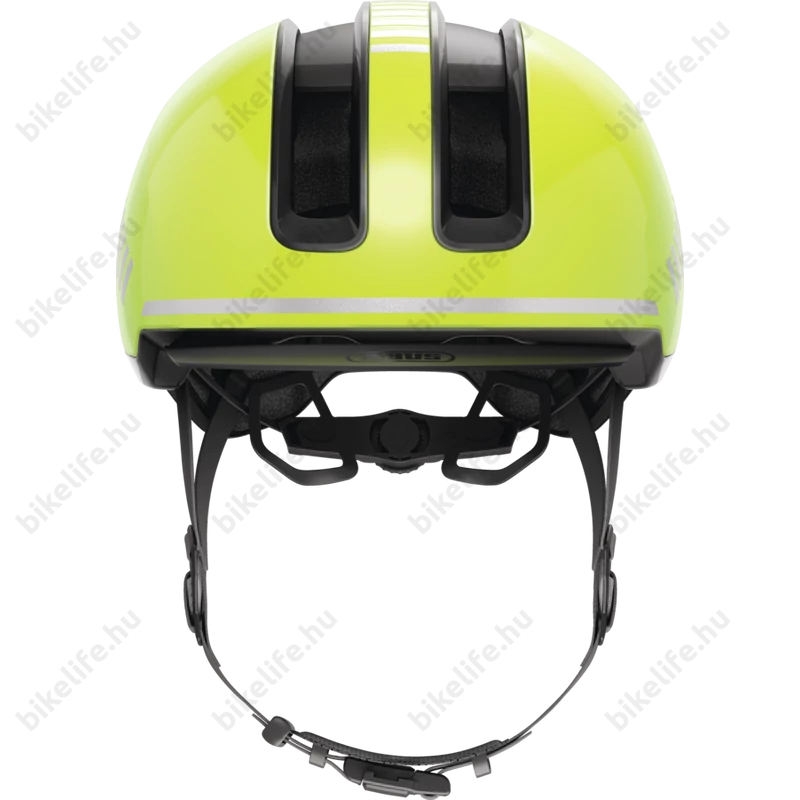 Abus HUD-Y felnőtt városi bukósisak In-Mold, mágneses hátsó lámpa, signal yellow L (57-61cm)